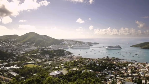 Aerial view of st thomas in the us virgin islands in 4k 動画素材 102629604