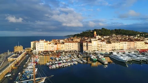 Aerial view of St. Tropez Video stock 87464866