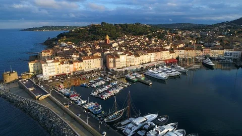 Aerial view of St. Tropez Video stock 87465185