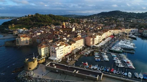 Aerial view of St. Tropez Stock Footage 87466559