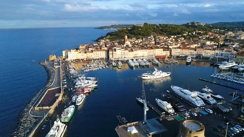 Aerial view of St. Tropez Stock Footage 87493943