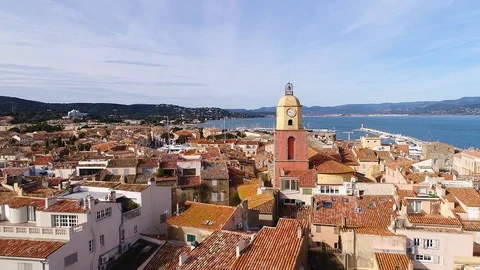 Aerial view of St Tropez Stock Footage 88094508