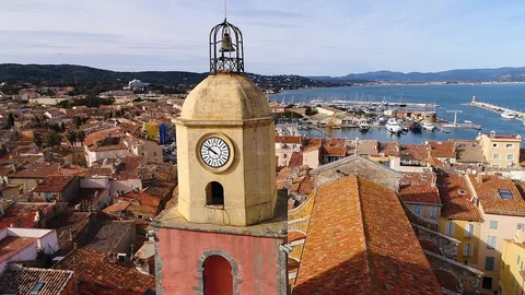 Aerial view of St Tropez Stock Footage 88094720