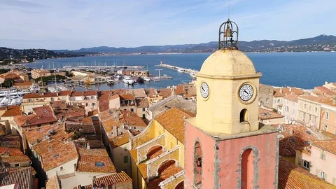 Aerial view of St Tropez Stock Footage 88094815