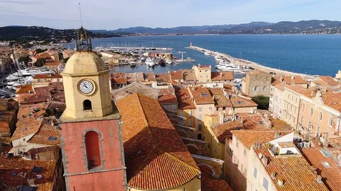 Aerial view of St Tropez Stock Footage 88094922