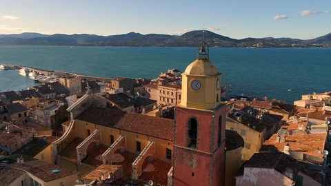 Aerial view of St Tropez Stock Footage 88095061