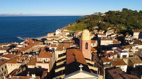 Aerial view of St Tropez Stock Footage 88095113