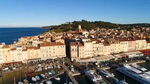Aerial view of St Tropez Stock Footage 88095199