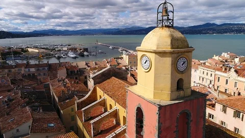 Aerial view of St Tropez Stock Footage 88095335