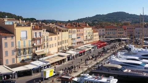 Aerial view of St. Tropez. Stock Footage