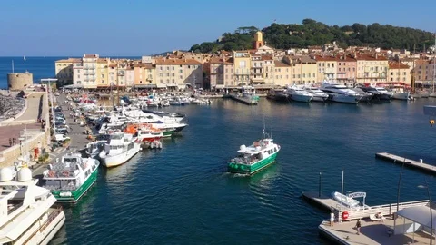 Aerial view of St. Tropez. Stock Footage 98601285