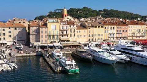 Aerial view of St. Tropez. Stock Footage 98601309