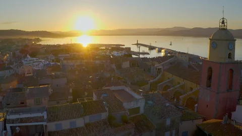 Aerial view of St Tropez Video stock 104419316