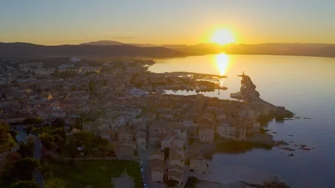 Aerial view of St Tropez Video stock 104419712