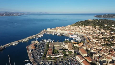 Aerial view of St Tropez Stock Footage 117422267