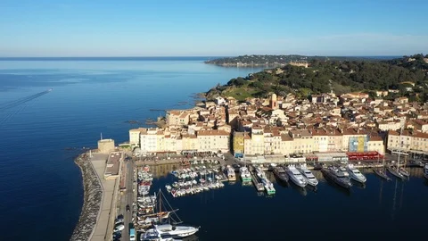 Aerial view of St Tropez Stock Footage 117423258