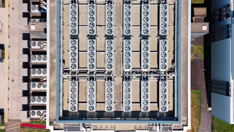Aerial view of STACK Infrastructure GEN02A Data Center, Switzerland. Stock Footage 342252476