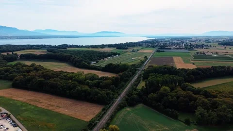 Aerial view of STACK Infrastructure GEN02A Data Center, Switzerland. Stock Footage 346611014
