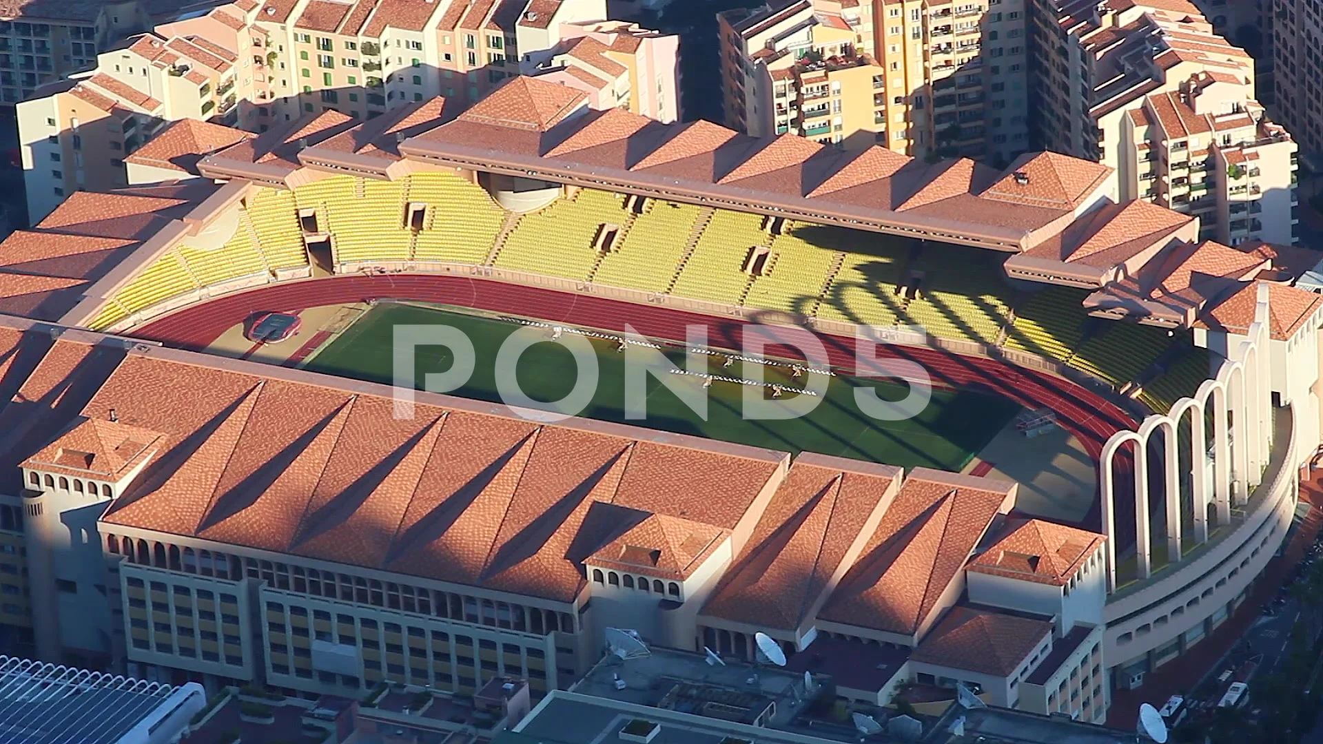 Aerial View Of Stade Louis Ii And Fontvi Stock Video Pond5