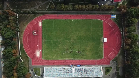Aerial view of stadium Stock Footage 115360006