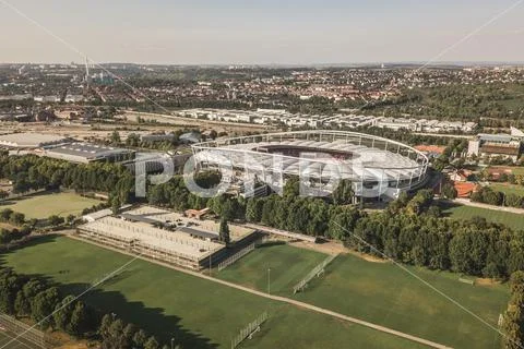 Aerial view of stadium Mercedes-Benz Arena in Stuttgart Stock Photos