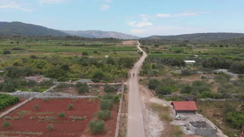 Aerial view of the Stari Grad plain 03 Video stock 139745809