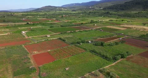 Aerial View of Stari Grad Plain on Hvar Island, Croatia Vídeos de archivo 334852148