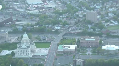 Aerial view of State Capitol Building Video stock 7387841