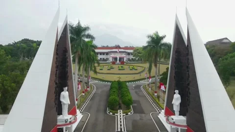 Aerial view, State College of Sciences Building, IPDN. Stock Footage 201425003