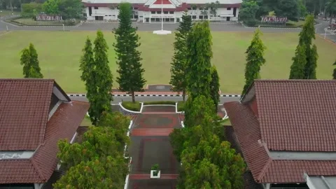 Aerial view, State College of Sciences Building, IPDN. Stock Footage 201425180