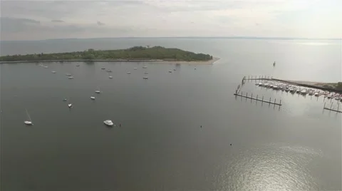 Aerial view of Staten Island. Camera moving toward Crooke's Point. Stock Footage 58570716
