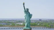 Aerial View Of  Statue Of Liberty, New York City Stock Footage