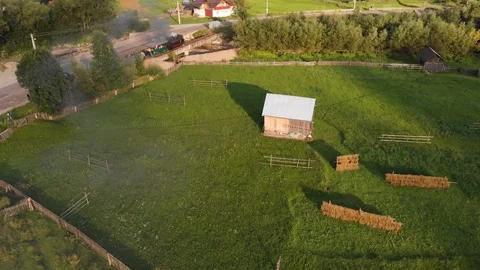 Aerial view of steam train Stock Footage 115111985