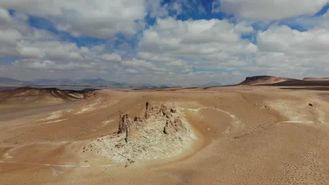 Aerial view of Stone formation in Salar De Tara, Atacama Desert, Chile. Stock Footage 157697525