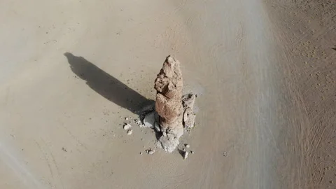 Aerial view of Stone formation in Salar De Tara, Atacama Desert, Chile. Stock Footage 157727291