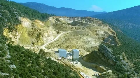 Aerial View of a Stone Mine Stock Footage 146176720
