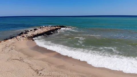Aerial view of stone pier  Stock Footage 101842944