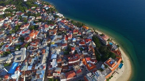 Aerial view of the Stone Town, old part of Zanzibar City, Tanzania from above Video stock 78027404