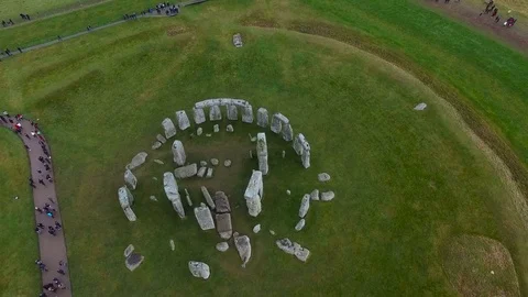 Aerial view of Stonehenge Stock Footage 83147373