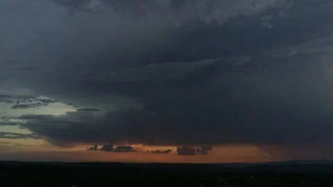 Aerial View Of Storm Clouds Coming Over Country Landscape Stock Footage 118129391