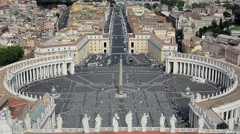 Aerial view of St.Peter's Square Stock Footage 65863041
