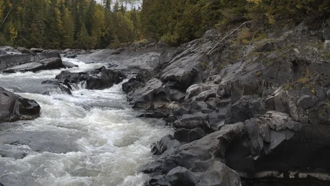 Aerial view of Stream and Rapids Stock Footage 97121057