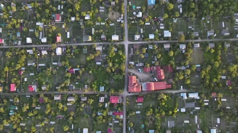 Aerial view of the street and the intersection Stock Footage 202230189