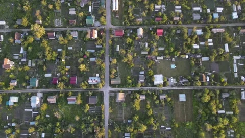 Aerial view of the street and the intersection Stock Footage 202230197