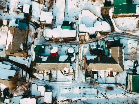 Aerial view of the streets and intersections of the city Stock Photos