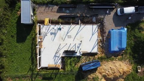 Aerial view of the structure of a house Vidéo 155412136