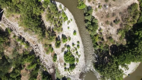 Aerial view of Struma River passing through the Kresna Gorge, Bulgaria Video stock 291072027