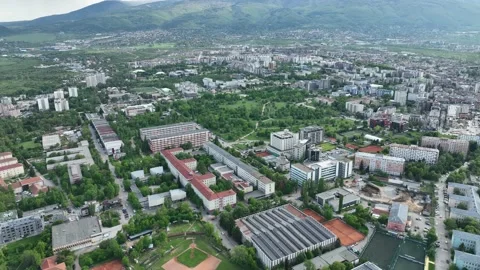Aerial view of the Studentski park Stock Footage 197069366