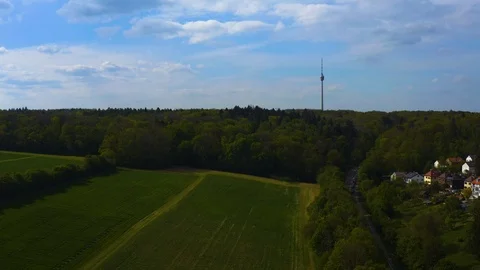 Aerial view of Stuttgart in Spring Stock Footage 125346643
