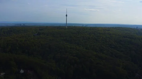 Aerial view of Stuttgart in Spring Stock Footage 125347231